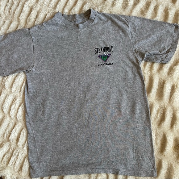Vintage Gray Steamboat Colorado Tee Men’s Small - Picture 2 of 6
